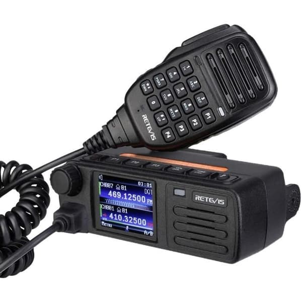Retevis RT73 Mobilradio, Dual Band Dual Monitor, DMR Digital/Analog, 4000 kanaler Inbyggd GPS, DMTF (1st, svart)