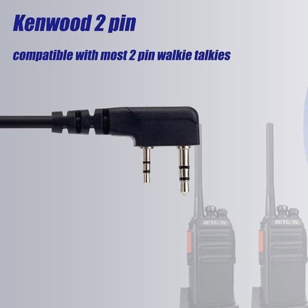 Retevis USB-programmeringskabel, 2 stift kompatibel med RT24 RT27 RT622 RT619 RT5R RA79 RT3S Tid Radio Baofeng UV-5R BF-888S BF-88E