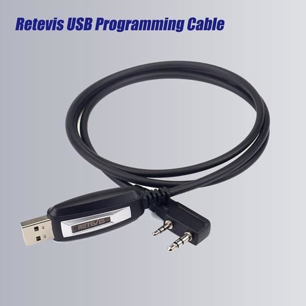 Retevis USB-programmeringskabel, 2 stift kompatibel med RT24 RT27 RT622 RT619 RT5R RA79 RT3S Tid Radio Baofeng UV-5R BF-888S BF-88E