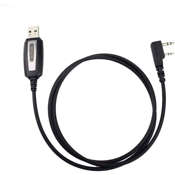 Retevis USB-programmeringskabel, 2 stift kompatibel med RT24 RT27 RT622 RT619 RT5R RA79 RT3S Tid Radio Baofeng UV-5R BF-888S BF-88E
