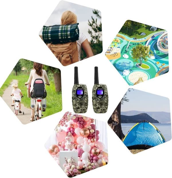 Retevis RT628 Walkie Talkie Barn Återuppladdningsbar, 1000mAh Li-ION Batterier, USB Laddning, PMR446 8 Kanaler VOX 10 Ringsignaler, Familj