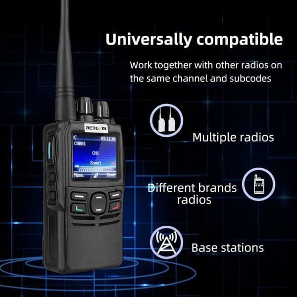 Retevis RB22 Talkies Walkies Digitala, 4000CH Digital/Analog Radio Tvåvägs, DMR Bärbar Radio IP66, TDMA, SMS, FM