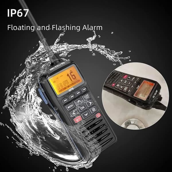Retevis RM40 Talkie Walkie Marine, IP67 Professionell DSC Radio, VHF Marin Bärbar Flytande med GPS, för Räddning, Kustbevakning