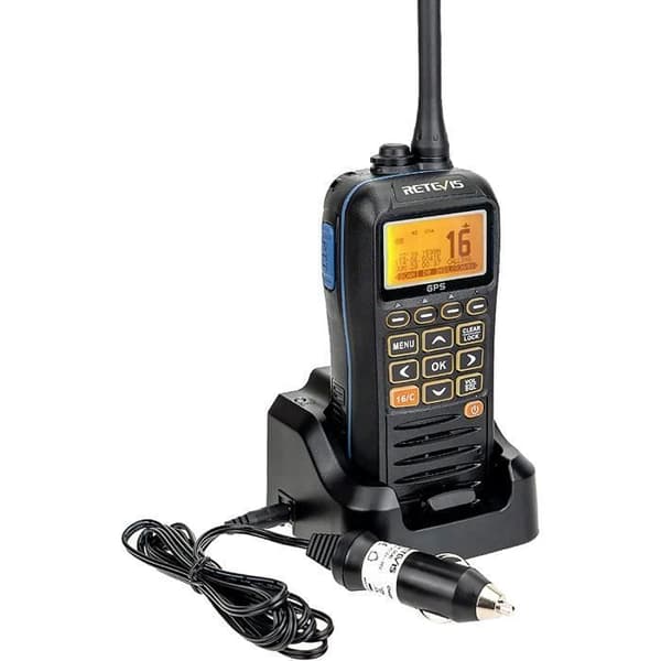 Retevis RM40 Talkie Walkie Marine, IP67 Professionell DSC Radio, VHF Marin Bärbar Flytande med GPS, för Räddning, Kustbevakning