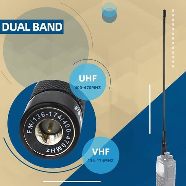 Retevis RHD771 Walkie Talkie Antenn SMA-M Dual Band VHF/UHF High Gain kompatibel med RT3S RT81 Baofeng UV-3R YAESU WOUXUN TYT