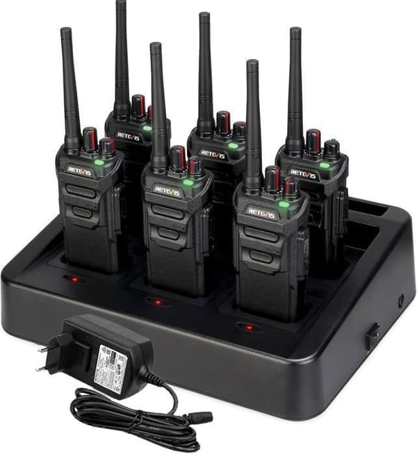 Retevis RT648 Talkie Walkie Lång Räckvidd, IP67 Vattentät Tvåvägsradio, PMR 446 VOX Robust för Byggarbetsplats, Säkerhet (6Pcs)
