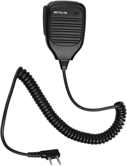 Retevis Mikrohögtalare 2-stifts Walkie Talkie Bärbar för Baofeng UV-5R BF-888S BF-88E RT24 RT22 RT27 Kenwood WOUXUN TYT HYT