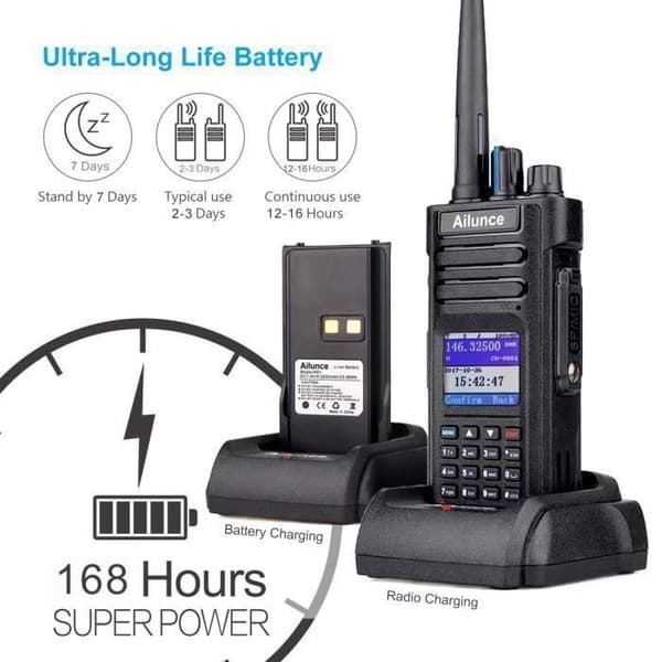 Retevis HD1 10W DMR Radioamatör, GPS, Dubbelband, Digitaltvåvägsradio, Typ C-batteri 3200 mAh, Vattentålig IP67