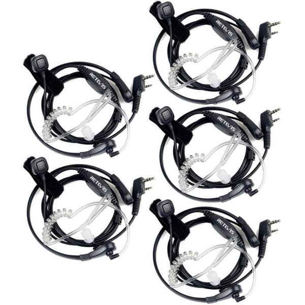 Retevis Walkie Talkie Laryngophone Öronsnäcka Headset Kompatibel med Walkie Talkie RT24 RT27 RT22 RT28 RT617 RT618 (5)
