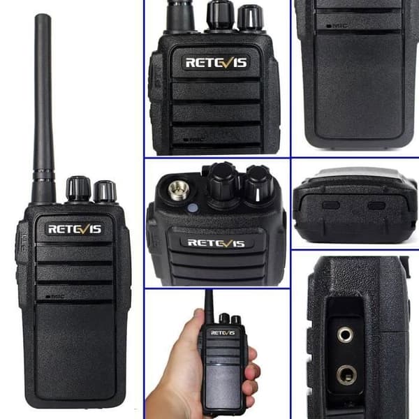 Retevis RT21 Professional Walkie Talkie, PMR446 2W 16 kanaler CTCSS-DCS Uppladdningsbar VOX TOT Scan Monitor (svart, 5 datorer)