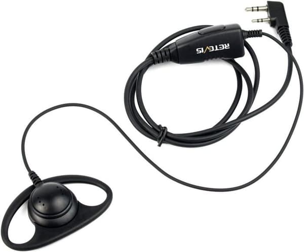 Retevis K316 Walkie Talkie D-form Hörsnäcka Soft Hook Headset Hörsnäcka Kompatibel med Retevis RT24 RT22 RT27 RT21(1 st)