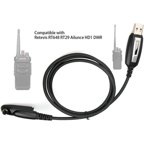 Retevis Ailunce HD1 Programmeringskabel Kompatibel med HD1 DMR Digital Radio Walkie Talkie För RT648 RT29 NR630S HA1UV RT29D