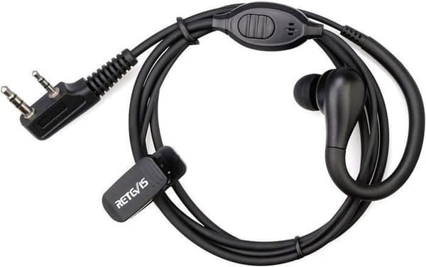 Retevis RT22/RT622 Walkie Talkie-hörlursmikrofon, 2-stift, hörsnäcka, säkerhetsheadset, kompatibel med Retevis RT24 RT27