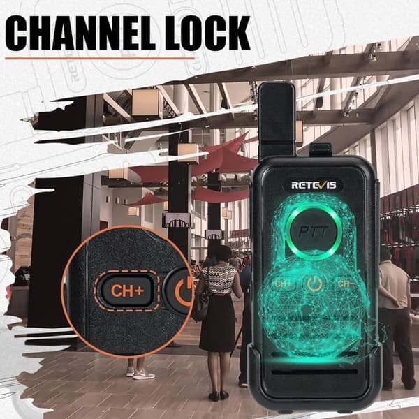 Retevis RB645 Walkie Talkies för vuxna, PMR446 Dual PTT, USB-C laddningsbara tvåvägsradio med hörlurar, VOX (10 st)