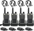 Miniatyrbild 1 av 6: Retevis RB666 Walkie Talkie, Uppladdningsbara Walkie Talkies med hörsnäckor, snabbladdning, PMR446 VOX, Squelch (4 st, svart)