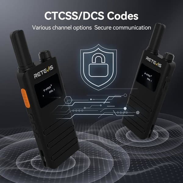Retevis B63S Professionella Walkie Talkies, PMR Tvåvägsradio med LCD-skärm, 15 mm Tunn Lång Räckvidd för Skolor (10 St)