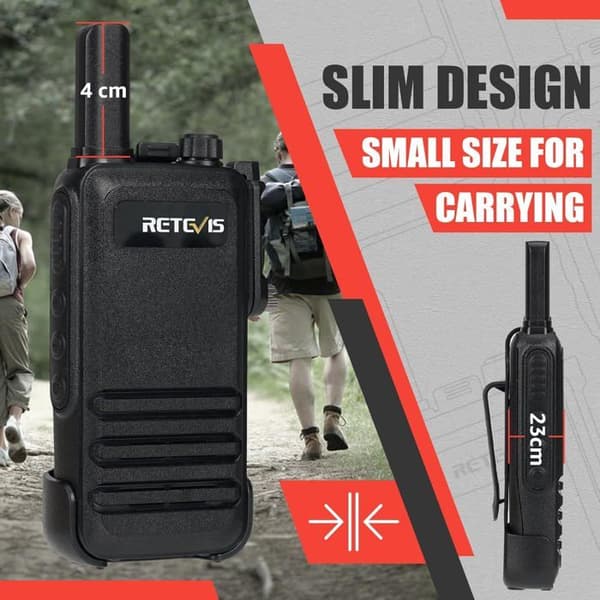 Retevis RB647 bärbar walkie talkie, IP67, PMR446, 16 kanaler, VOX uppladdningsbar walkie talkie för utomhusbruk, camping (3 delar)