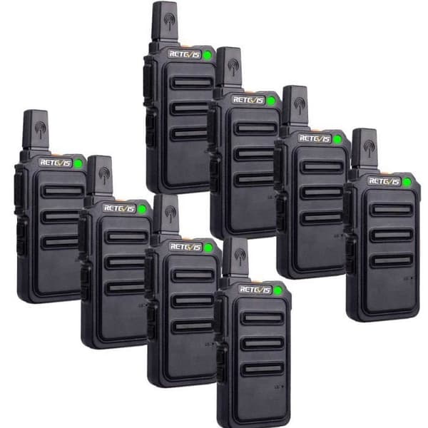 Retevis RT619 Mini Licensfri Walkie Talkie Professional PMR446 VOX Squelch Scan Surveillance (4 par, svart)