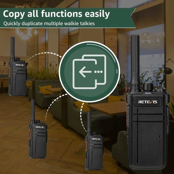 Retevis RB637 Bluetooth Walkie Talkie, tvåvägsradio med trådlöst headset, Type-C 2000mAh, VOX, ficklampa, trådlös kopia
