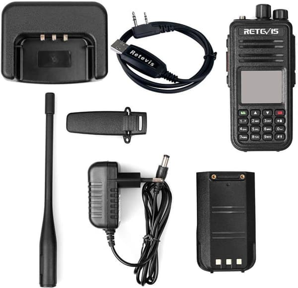 Retevis RT3S DMR Radio Talkie Walkie Digital Dual Band 3000 Kanaler Ham Radio DCDM TDMA VOX TOT För Mototrbo Tier I &amp; II, med GPS