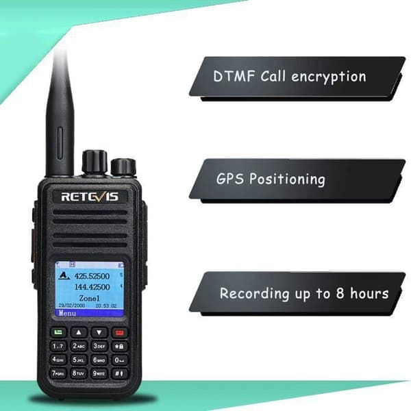 Retevis RT3S DMR Radio Talkie Walkie Digital Dual Band 3000 Kanaler Ham Radio DCDM TDMA VOX TOT För Mototrbo Tier I &amp; II, med GPS