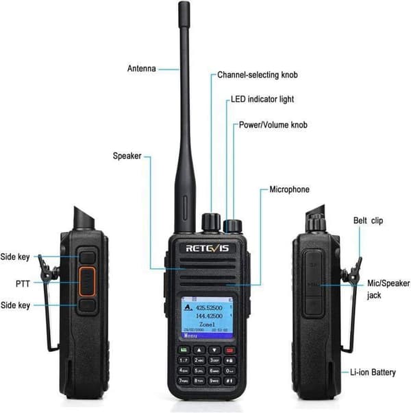 Retevis RT3S DMR Radio Talkie Walkie Digital Dual Band 3000 Kanaler Ham Radio DCDM TDMA VOX TOT För Mototrbo Tier I &amp; II, med GPS