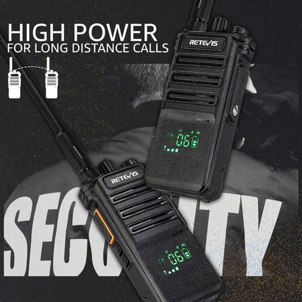 Retevis RB689 trådlös walkie talkie, högeffekts tvåvägsradio med trådlöst headset, VOX, ficklampa, 2600mAh(2pack)