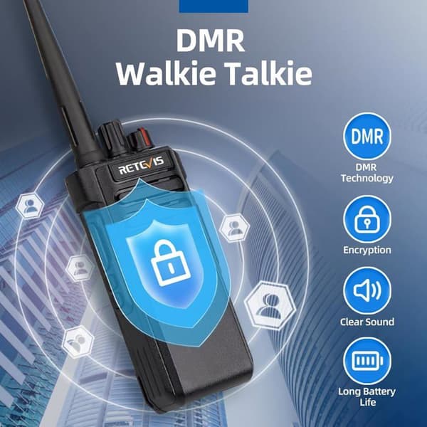 Retevis RT29D DMR digital walkie talkie, lång räckvidd, vattentät IP67, bra kryptering, 3200 mAh, professionell för hotell, säkerhet