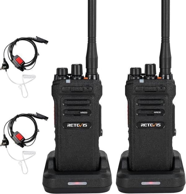 Retevis NR630 Talkie Walkie Professionell, Tvåvägsradio Lång Räckvidd IP67 Vattentålig, 2800mAh, VOX, Hörlurar, för Restaurang
