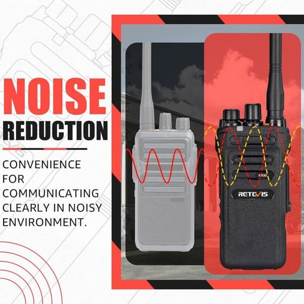 Retevis NR630 Walkie Talkie, Long Range IP67 Waterproof Walkie Talkie, Bullerreducering, Gruppsamtal, 2800mAh Byggplats