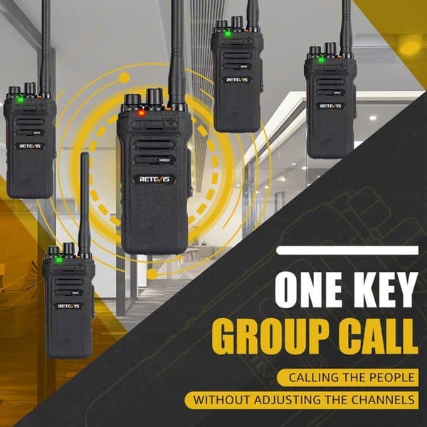 Retevis NR630 Walkie Talkie med lång räckvidd, IP67 vattentät tvåvägsradio, gruppsamtal, USB, 2800mAh med axelmikrofon, byggarbetsplats