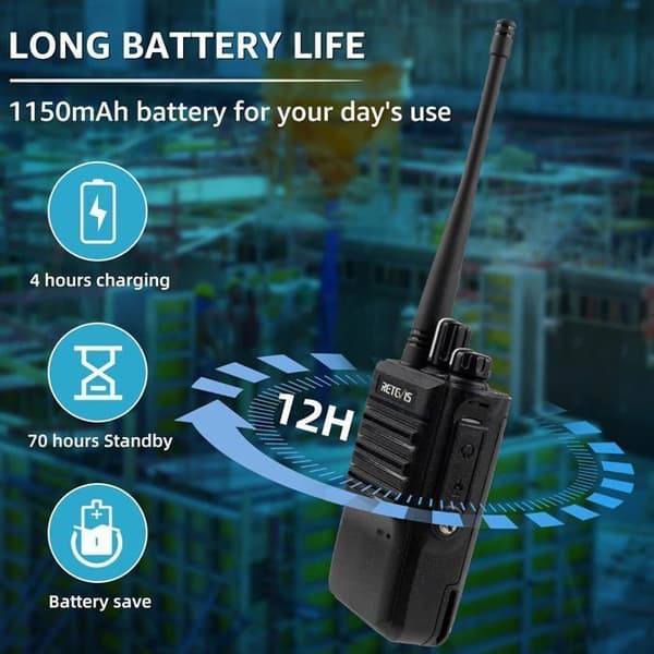 Retevis RB646 vattentät tvåvägsradio, långdistans walkie talkie, PMR446 nödlarm, bärbara miniradioer (6 st)
