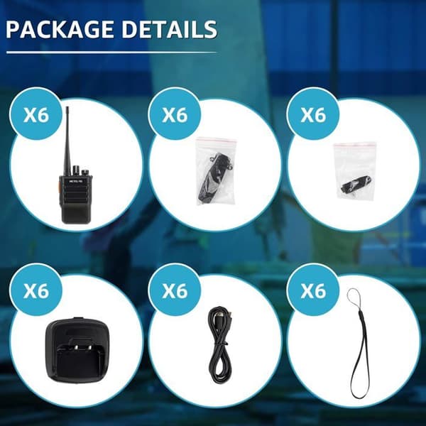 Retevis RB646 vattentät tvåvägsradio, långdistans walkie talkie, PMR446 nödlarm, bärbara miniradioer (6 st)
