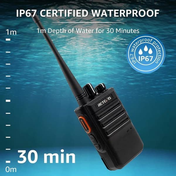 Retevis RB646 vattentät tvåvägsradio, långdistans walkie talkie, PMR446 nödlarm, bärbara miniradioer (6 st)