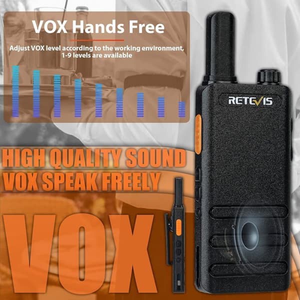 Retevis RT622P Professional Walkie Talkie, PMR446 1620mAh uppladdningsbara Walkie Talkies, USB-C, VOX, nödlarm (10 st, svart)