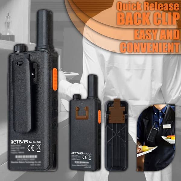 Retevis RT622P Professional Walkie Talkie, PMR446 1620mAh uppladdningsbara Walkie Talkies, USB-C, VOX, nödlarm (10 st, svart)