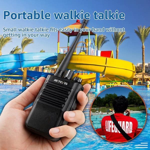 Retevis RB646 Vattentät Walkie Talkie IP67, Long Range Walkie Talkie för vuxna, Nödlarm, USB, VOX, för kajakpaddling