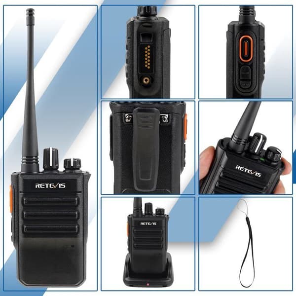 Retevis RB646 Vattentät Walkie Talkie IP67, Long Range Walkie Talkie för vuxna, Nödlarm, USB, VOX, för kajakpaddling