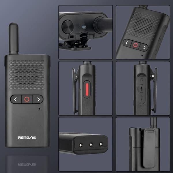 Retevis RB628B Professional Walkie Talkie, 1500mAh USB C, VOX, Portabla Walkie Talkies med headset för skolor, logistik (10 st)