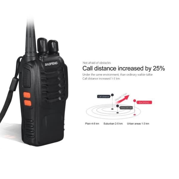 baofeng bf-888s Walkie Talkie 16CH signalband UHF 400-470 MHz Uppladdningsbar tvåvägsradio med laddare (2-pack radioapparater)