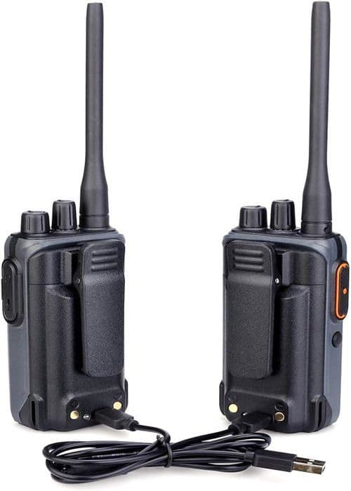 Retevis RB617 Uppladdningsbar Walkie Talkie, 4400mAh, 2 i 1 Type-C USB-kabel, PMR446 VOX, Nödlarm, Tvåvägsradio
