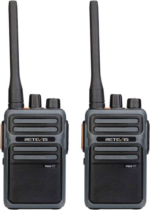 Retevis RB617 Uppladdningsbar Walkie Talkie, 4400mAh, 2 i 1 Type-C USB-kabel, PMR446 VOX, Nödlarm, Tvåvägsradio