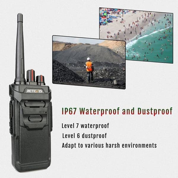 Retevis RT648 Walkie Talkie, professionell IP67 vattentät, CTCSS/DCS, laddningsbar långdistans tvåvägsradio för nödsituationer