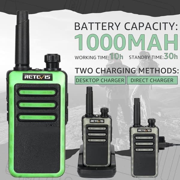 Retevis RB666 Mini Walkie Talkie, PMR446, med USB-snabbladdare, Typ C, LED-ficklampa, VOX, Professionell Walkie Talkie