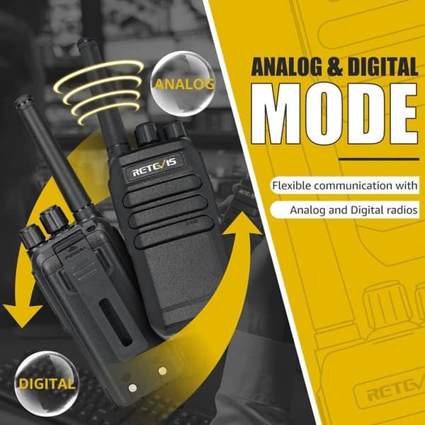 Retevis RT40 Walkie Talkie, PMR446 Ham Portable Two-Way Radio, 48 Channels DMR Digital Analog, 2000mAh, för säkerhet