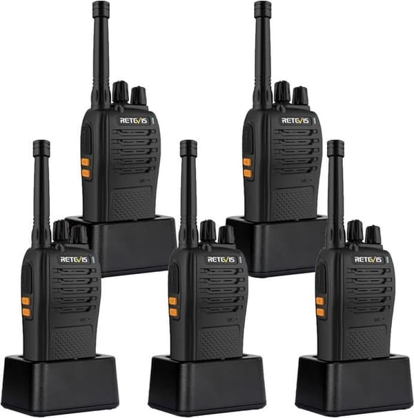 Retevis RB668 Walkie Talkie, professionell tvåvägsradionödlarm, LED-ficklampa VOX Squelch, 1200mAh (5 st)