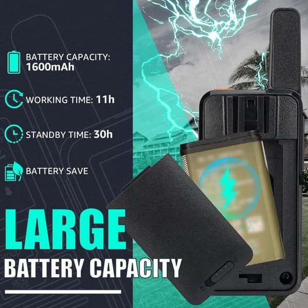 Retevis RB667 Walkie Talkie med hörlurar, PMR446 uppladdningsbar tvåvägsradio, 1600mAh, gruppsamtal, USB-C, VOX(6 st)