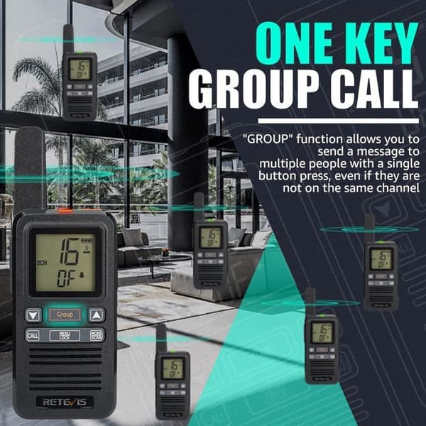 Retevis RB667 Walkie Talkie med hörlurar, PMR446 uppladdningsbar tvåvägsradio, 1600mAh, gruppsamtal, USB-C, VOX(6 st)
