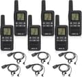 Miniatyrbild 1 av 6: Retevis RB667 Walkie Talkie med hörlurar, PMR446 uppladdningsbar tvåvägsradio, 1600mAh, gruppsamtal, USB-C, VOX(6 st)