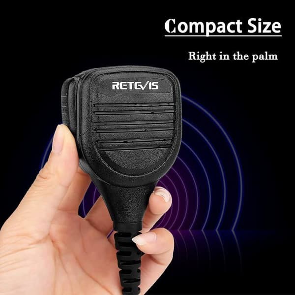 Retevis RS112 Walkie Talkie Högtalare Mikrofon 2-stift Vattentät IP54-kompatibel Retevis RT22 RT27 Baofeng UV5R BF-888S Kenwood